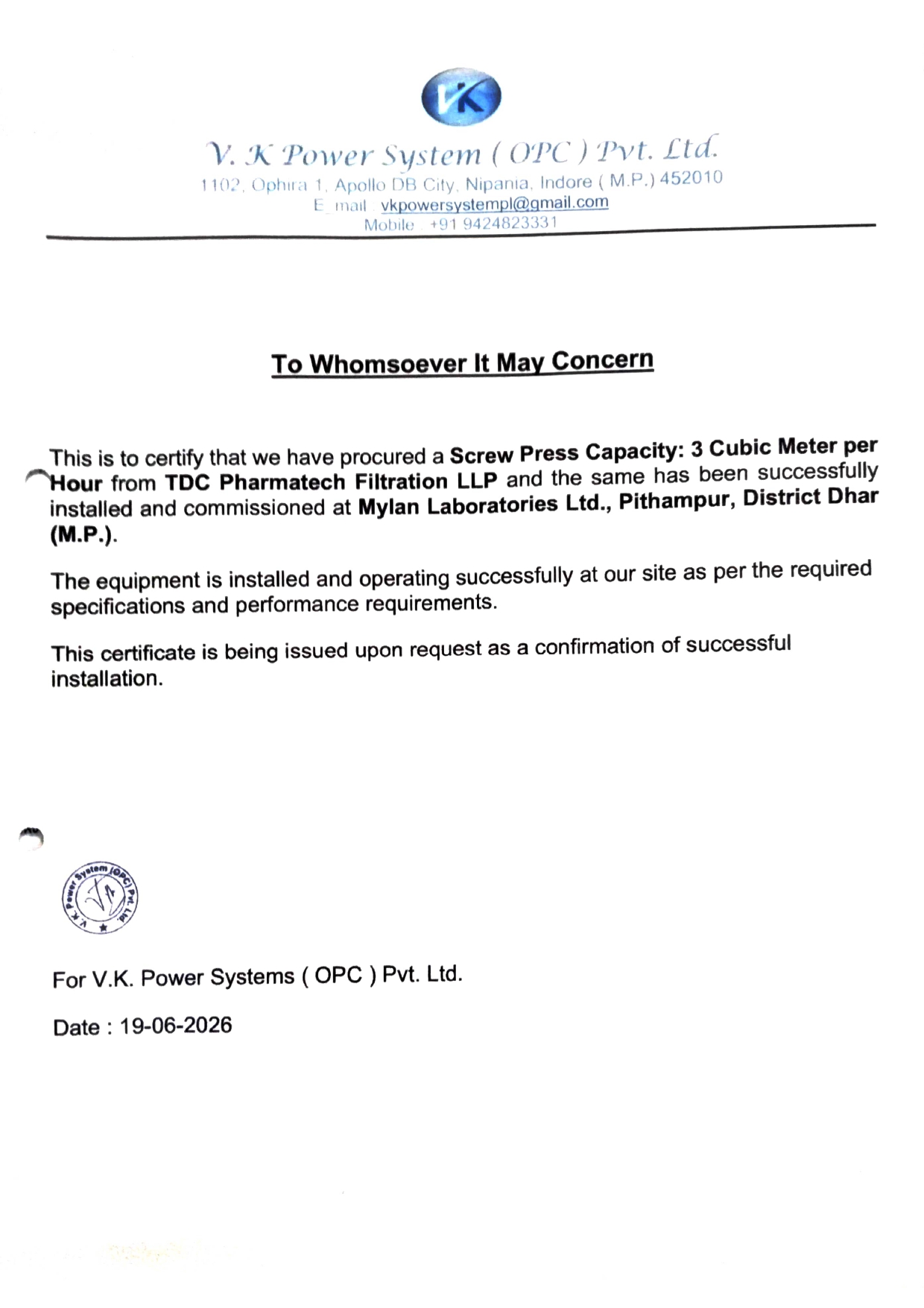 Certificate 9